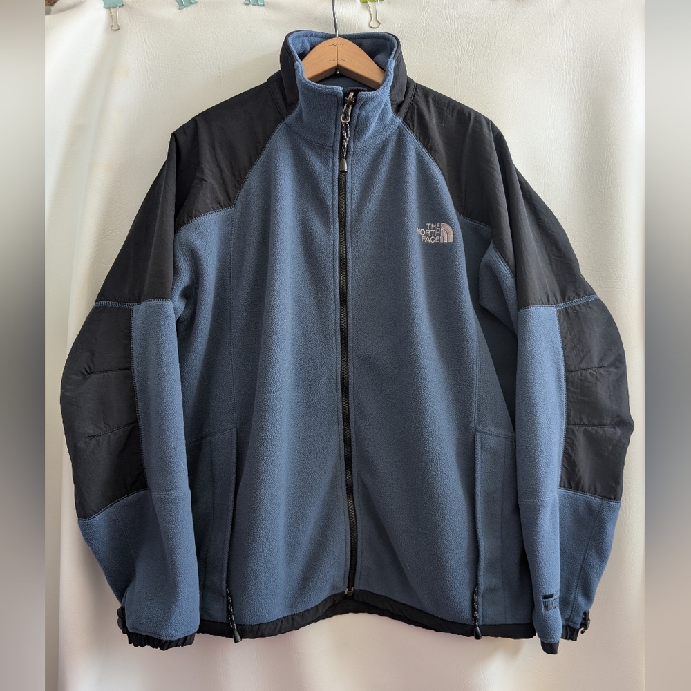The North Face Men's Windstopper Black & Blue Full Zip Fleece Jacket - L